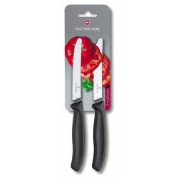 Couteau tomate SwissClassic noir 11 cm - set de 2