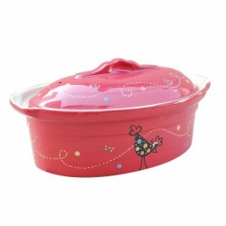 TERRINE OVALE ALSACIENNE GRES DECOR ROUGE COCOTTE 45CM