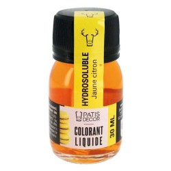 Colorant liquide hydrosoluble jaune citron 30 ml
