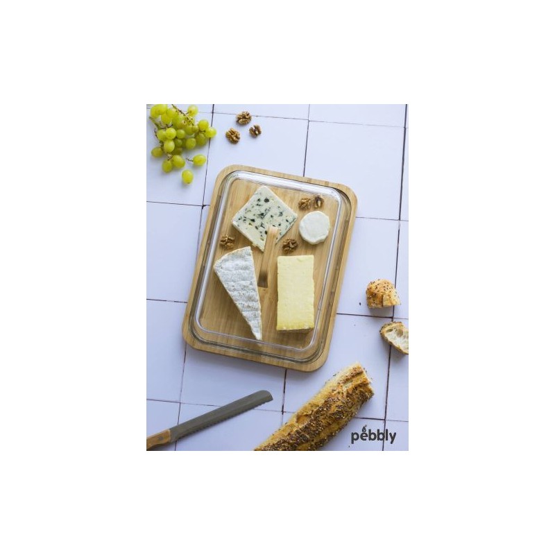 Plateau à fromage avec cloche en verre PEBBLY - Culinarion