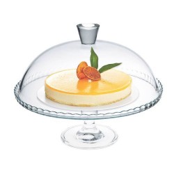 Plat à tarte sur pied avec cloche verre ø 32 cm