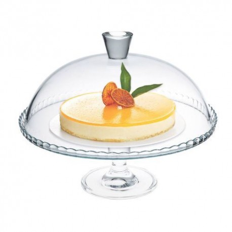 Plat à tarte sur pied avec cloche verre ø 32 cm