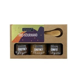 Chutney figue, mangue, poivre, confit d'oignons - lot de 3 