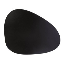 Set de table ovale aspect cuir noir 31 x 39 cm