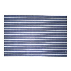 Set de table rectangle PVC blanc et bleu 45 x 30 cm