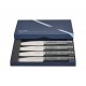 Couteau de table facette lame microdentée ardoise - coffret de 4