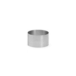 Cercle à tarte perforé bord droit inox Ø 7,5 cm