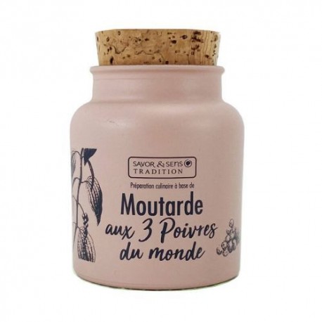 Moutarde traditionnelle aux 3 poivres du monde - 110g