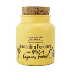 Moutarde à l'ancienne au miel et oignons fumés - 110g