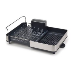Égouttoir à vaisselle extensible inox gris