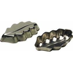 MOULE TARTELETTE FEUILLE DE CHENE FER BLANC 12X2CM