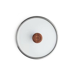 Couvercle en verre de sécurité bouton bois ø 24 cm