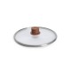 Couvercle en verre de sécurité bouton bois ø 24 cm