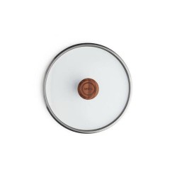 Couvercle en verre de sécurité bouton bois ø 20 cm