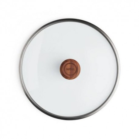 Couvercle en verre de sécurité bouton bois ø 28 cm