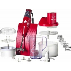 Mixeur plongeant Bamix 200W rouge et coffret accessoires