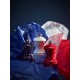 Coffret moulin poivre et sel Bistro bleu blanc rouge 10 cm