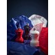 Coffret moulin poivre et sel Bistro bleu blanc rouge 10 cm