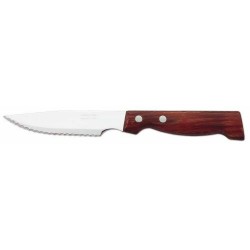 Couteau à steak lame crantée manche bois 12cm