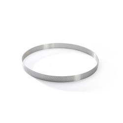 Cercle à tarte perforé bord droit inox Ø 24,5 x 2 cm