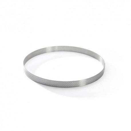 Cercle à tarte perforé bord droit inox Ø 24,5 x 2 cm