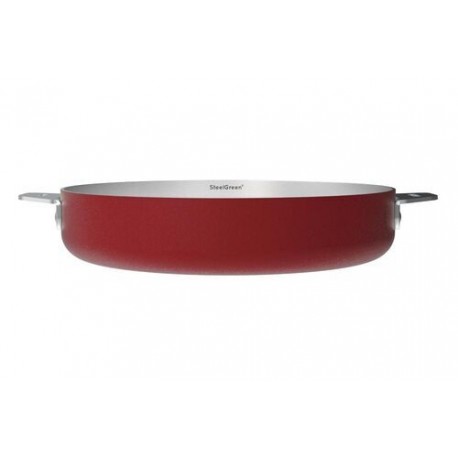 Poêle inox La Merveilleuse rouge passion Ø 24 cm