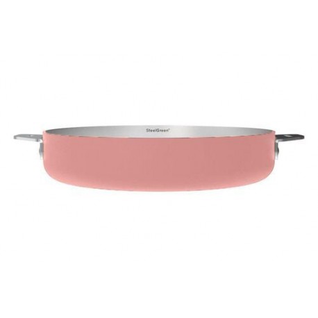Poêle inox La Merveilleuse rose guimauve Ø 24 cm