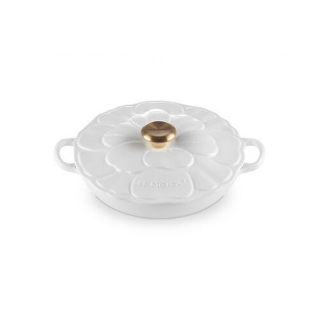 Faitout fonte pétales blanc ø 26 cm