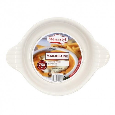 Plat à Welsh Marjolaine grès blanc 19 cm