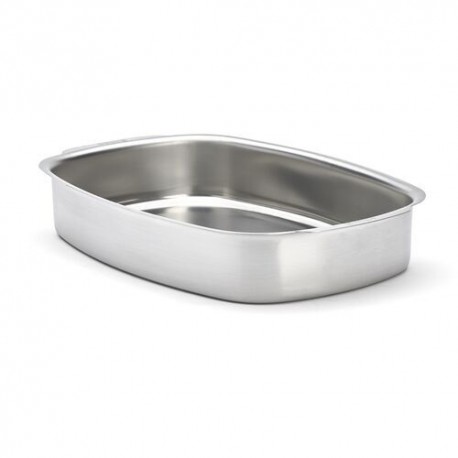 Plat à rôtir anses intégrées inox 38 x 26 cm
