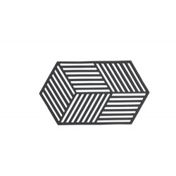 Dessous de plat doucble Hexagone silicone noir 24 x 14 cm