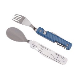 Couverts nomades pliants 13h25 alu bleu