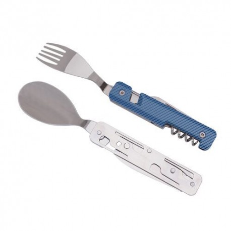 Couverts nomades pliants 13h25 alu bleu