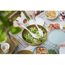 Couverts à salade en rPET beige 29,5 cm