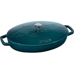 Plat à poisson fonte avec couvercle La Mer 32 x 20 cm