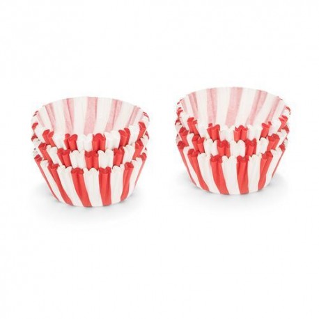 Caissette à cupcake tourbillon papier blanc et rouge ø 5 cm - par 200