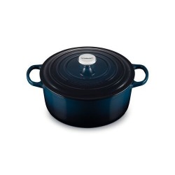 Cocotte en fonte ronde Signature bleu nuit 28 cm