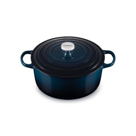 Cocotte en fonte ronde Signature bleu nuit 28 cm