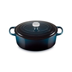 Cocotte en fonte ovale Signature bleu nuit 31 cm