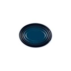Repose cuillère céramique ovale bleu nuit 16 cm