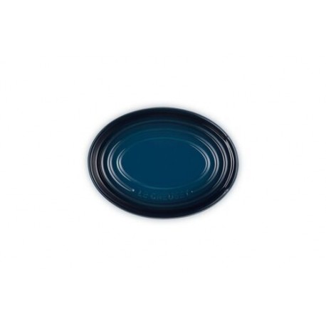 Repose cuillère céramique ovale bleu nuit 16 cm