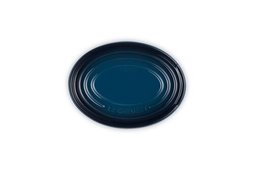 Repose-cuillère En Céramique Bleu émaillé - Support Pour Ustensiles De Cuisine Ou Petit Plat à Sauces