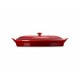 plat à poisson céramique avec couvercle ovale cerise 34 cm
