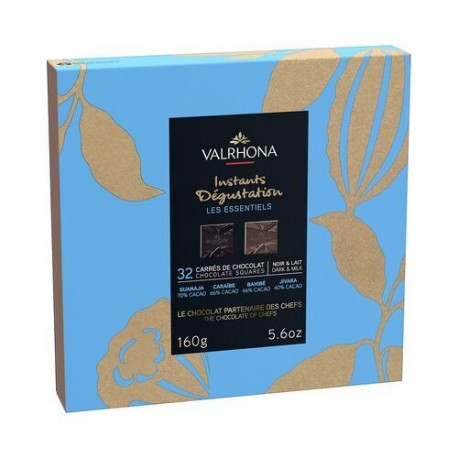 Coffret de 32 carrés de chocolat noir et lait