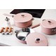 Sauteuse inox La Merveilleuse rose guimauve Ø 28 cm