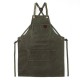 Tablier N°515 coton waxé vert olive