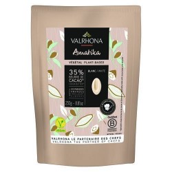 Fèves chocolat blanc végétal Amatika 35 % - 250g