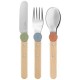 Coffret Le Petit Gourmet couverts clipsables bois et inox