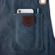 Tablier N°547 coton waxé et cuir bleu marine