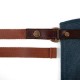 Tablier N°547 coton waxé et cuir bleu marine